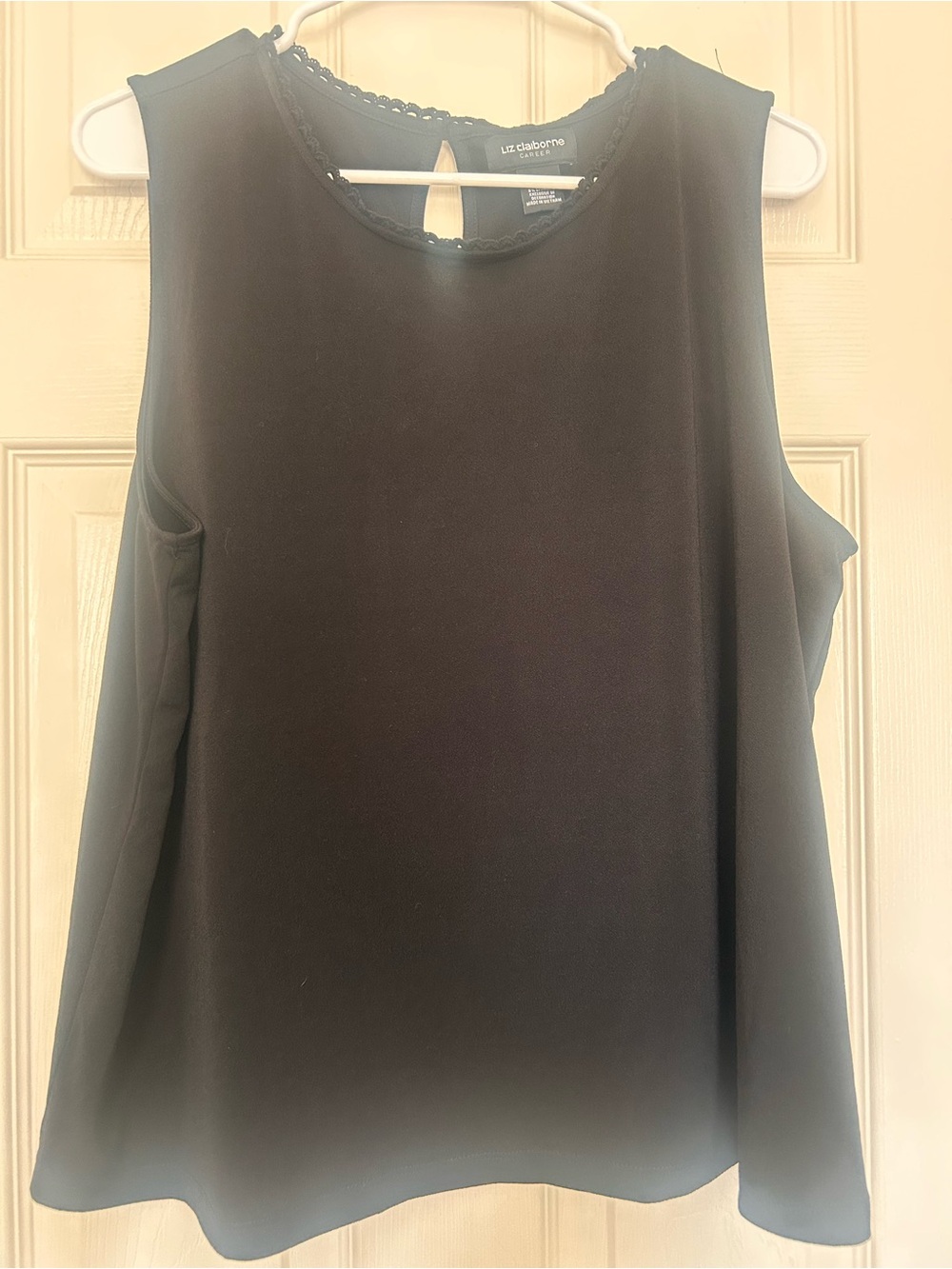 Liz Claiborne Black Lace-Trim Sleeveless Top